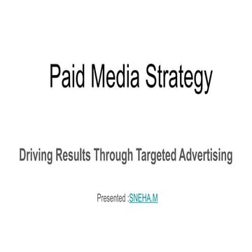 paid media strategyDriving Results Through Targeted Advertising