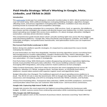 Paid Media Strategy-What's Working in Google, Meta, LinkedIn, and TikTok in 2...