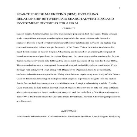 Paid search Advertising Research