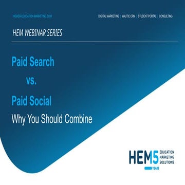 Paid Search   vs.  Paid Social. Why You Should Combine