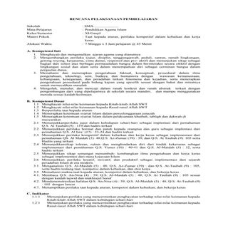 RPP Pendidikan Agama Islam & Budi P...