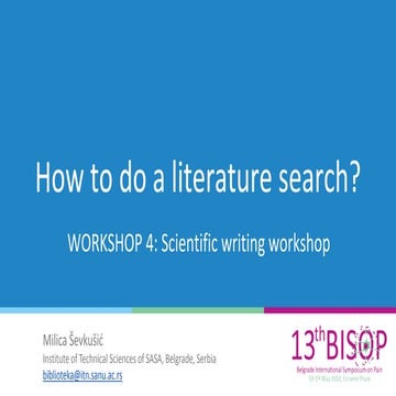 How to do a literature search?