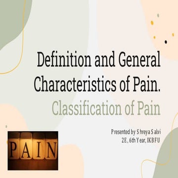 Pain, nociception and pathways of pain transmission