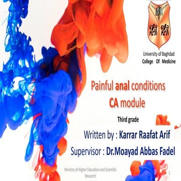 Painful anal conditions. karrar raafat alwash