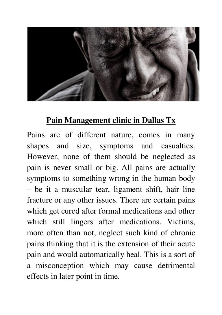 Pain Management in Dallas Tx Pain Clinic Dallas