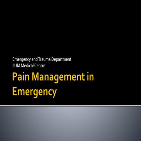 Pain management in emergency | PDF