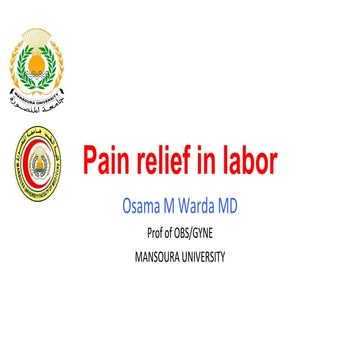 Pain relief in labor