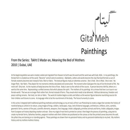 Painthings  Our Mothers Bed 2010 Series Gita Meh.Pptx”