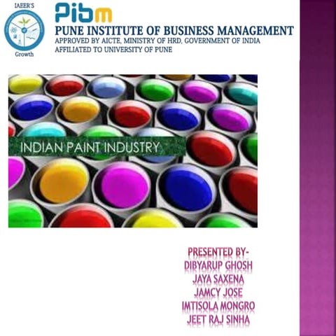 Presentation on Industrial analysis of Paint Industry