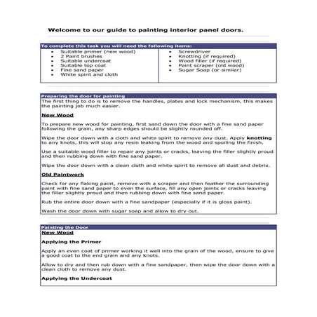 Painting interior panel doors