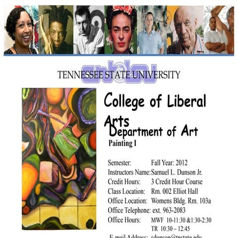TSU Painting I syllabus fall 12
