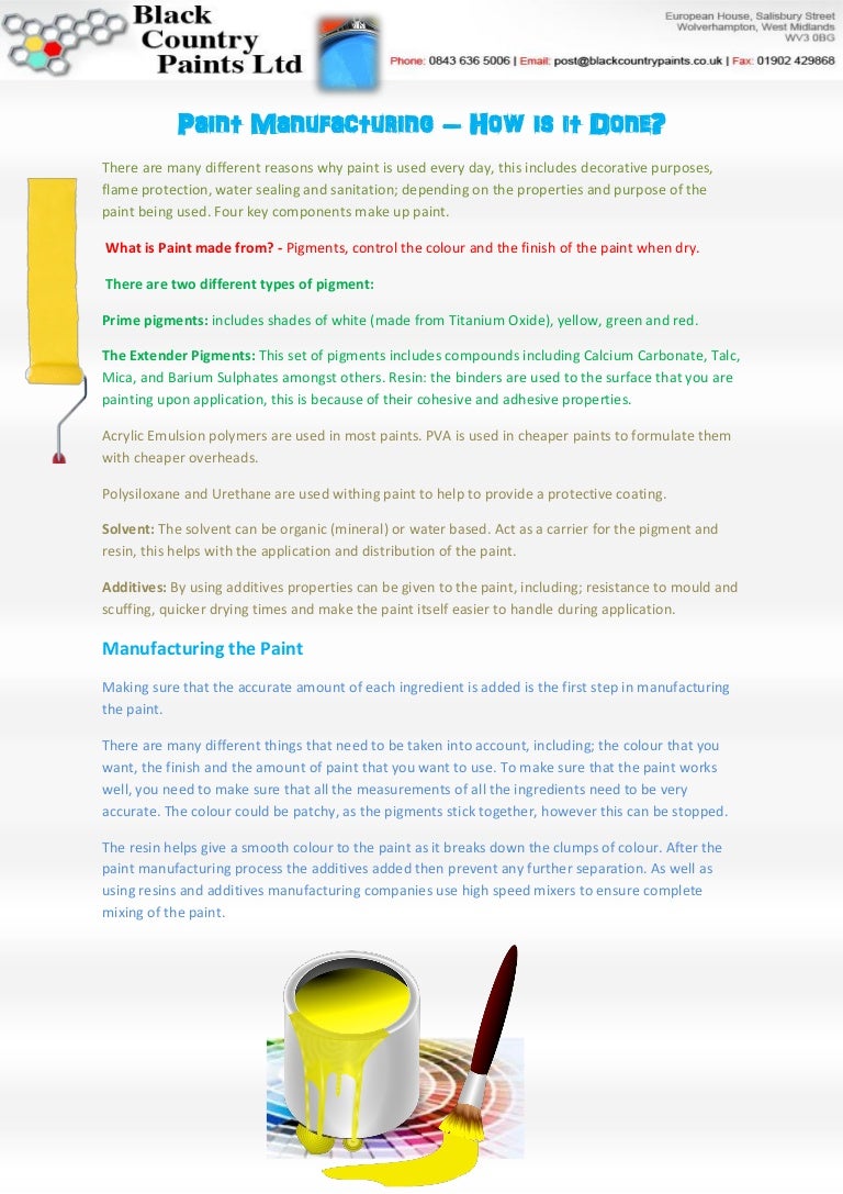 Paint Manufacturing How is it Done?