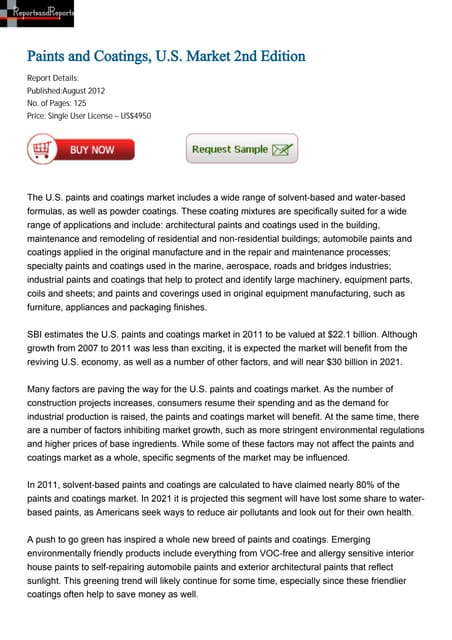 Paints and Coatings, U.S. Market 2n...