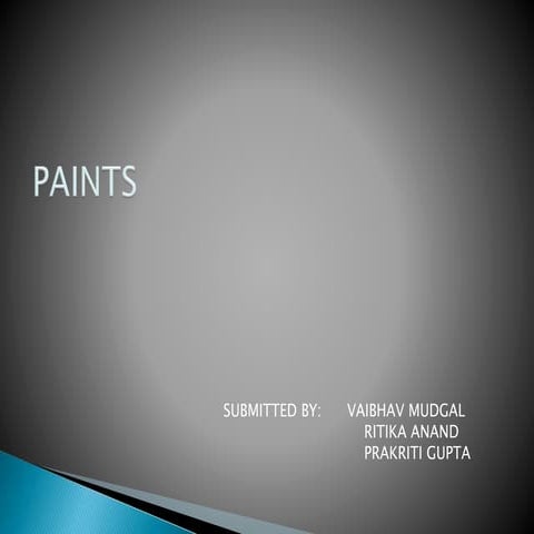 Estimation & Specification on Paints