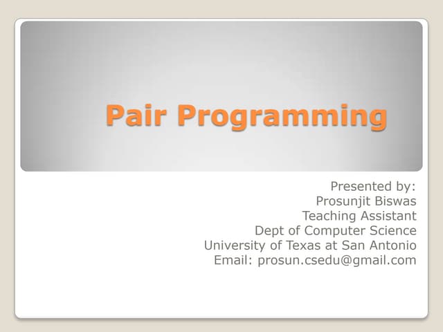 Pair programming