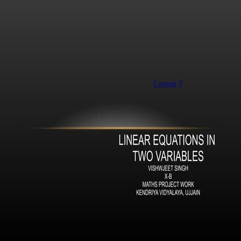 Pair of linear equations