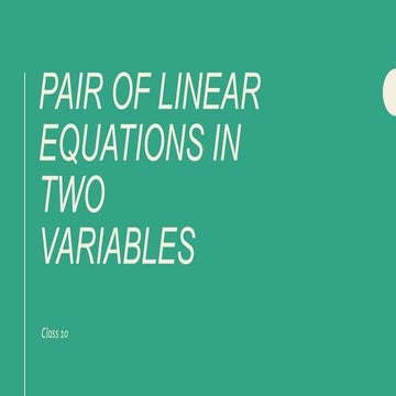 Pair of linear equations in 2 variables