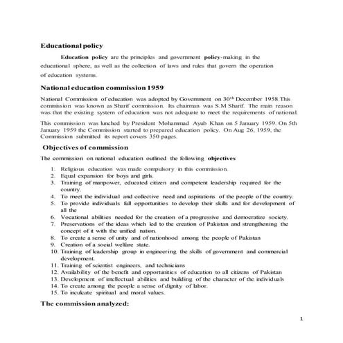 National education commission 1959