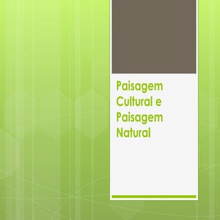 Paisagem cultural e paisagem natural