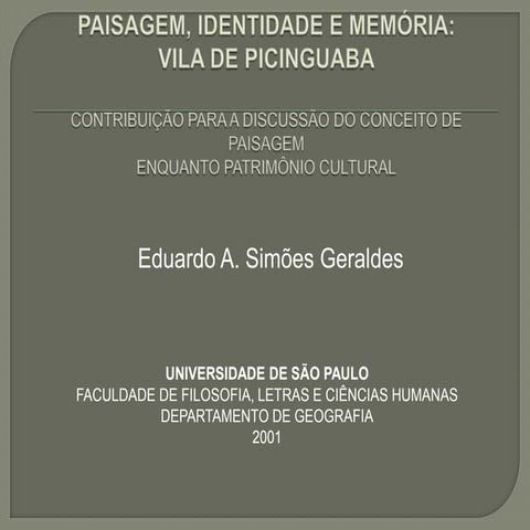 Paisagem, Identidade e Memória | PPTX