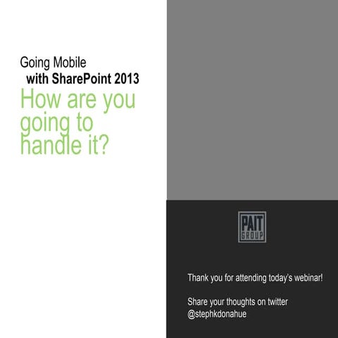 Going Mobile with SharePoint 2013