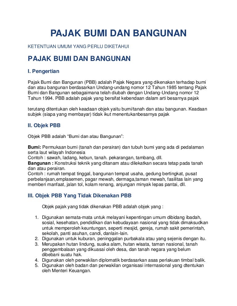 Pajak Bumi Dan Bangunan