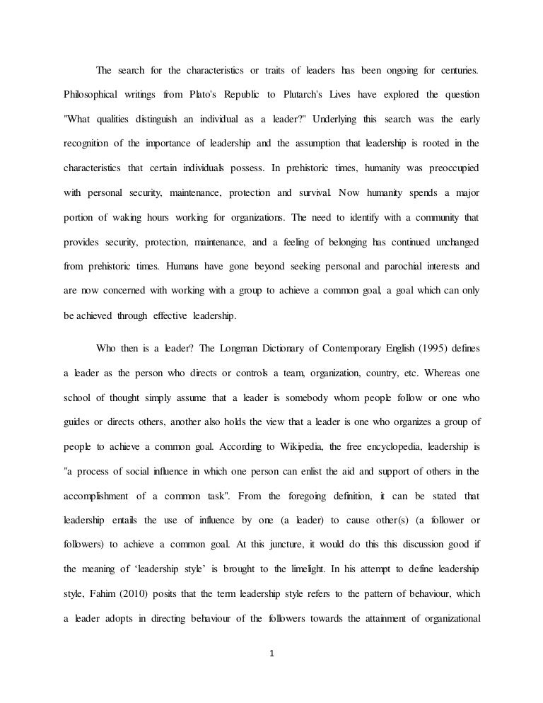 leadership theories essay