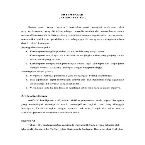 PPT AI - Sesi 7 Sistem Pakar.pptx dari kuliah | PPTX