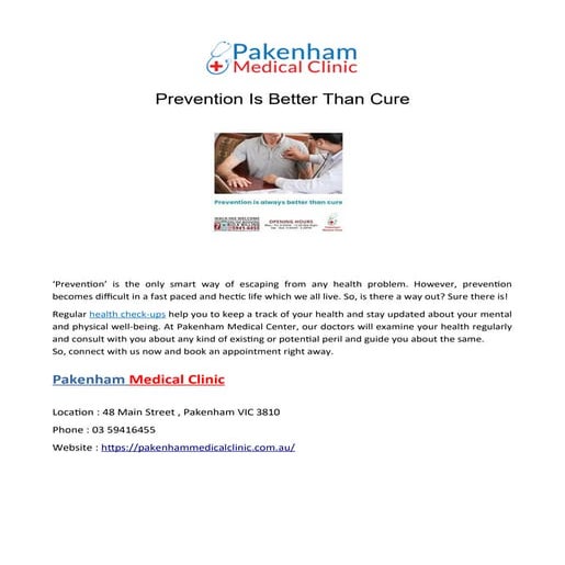 Bulk Billing Doctors Pakenham Medical Clinic 24 Hour GP PDF