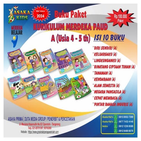 Buku Tematik Anak TK Dan PAUD Kurikulum MERDEKA Usia 4-5 Dan 5-6 - KELOMPOK B