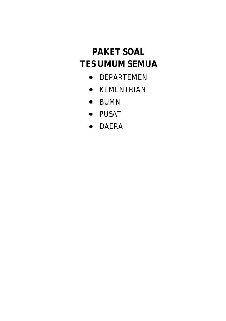 Paket Soal Tes Umum Semua