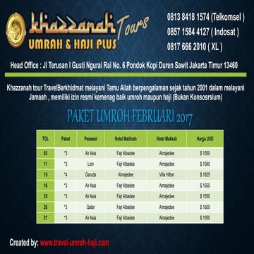 Paket Umroh Februari 2017