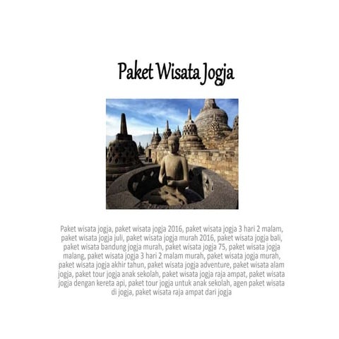 Paket wisata jogja