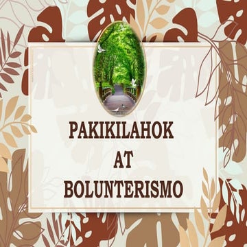 Pakikilahok at bolunterismo | PPTX