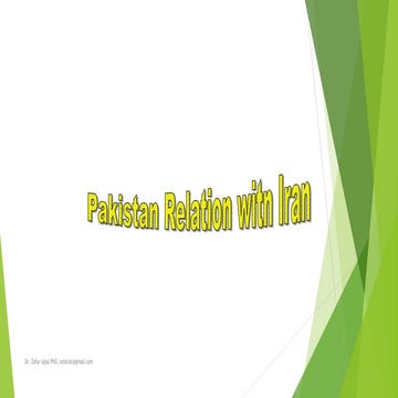 Pakistan- Iran Relations