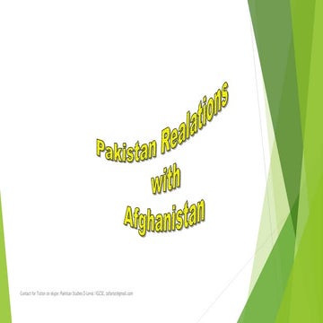 Relation of Pakistan and afghanistan