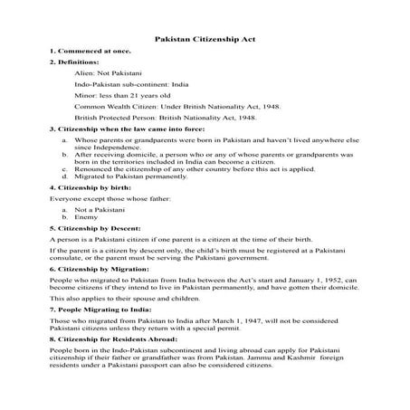 key points of Pakistan Citizenship Act.docx