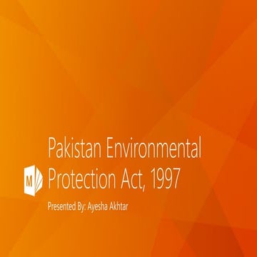 Pakistan environmental protection act, 1997