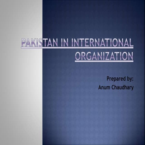 Pakistan in international organization