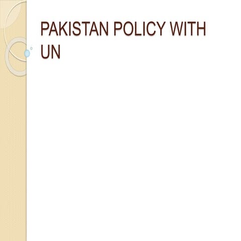 Pakistan policy with un