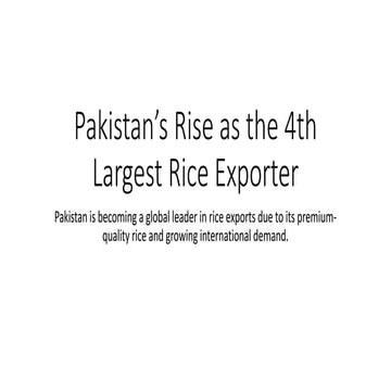 Rice industry in pakistan | PDF