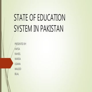 State of Education in Pakistan and ...