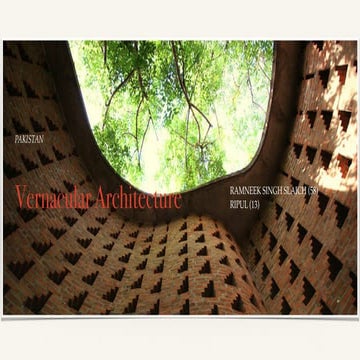 Pakistan Vernacular Architecture, Department of Architecture, Guru Nanak Dev ...