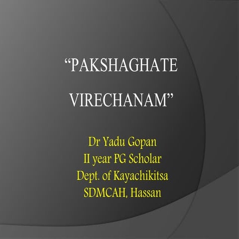 Pakshaghate virechanam