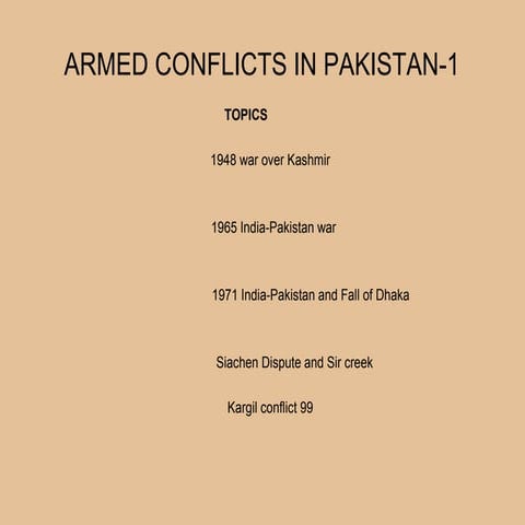 ARMED CONFLICTS IN PAKISTAN