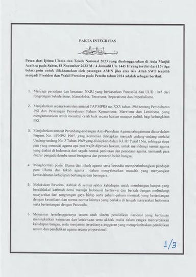 PAKTA INTEGRITAS IJTIMA ULAMA kumparan.com