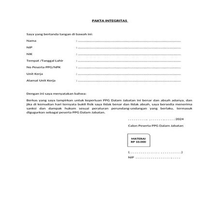 Pakta Integritas PPG DALJAB 2025 untuk peserta PPG .docx