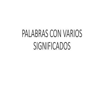 Powerpoint De Palabras Con Múltiples Significados Temas De