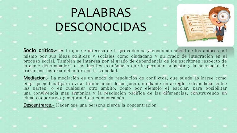 Palabras desconocidas