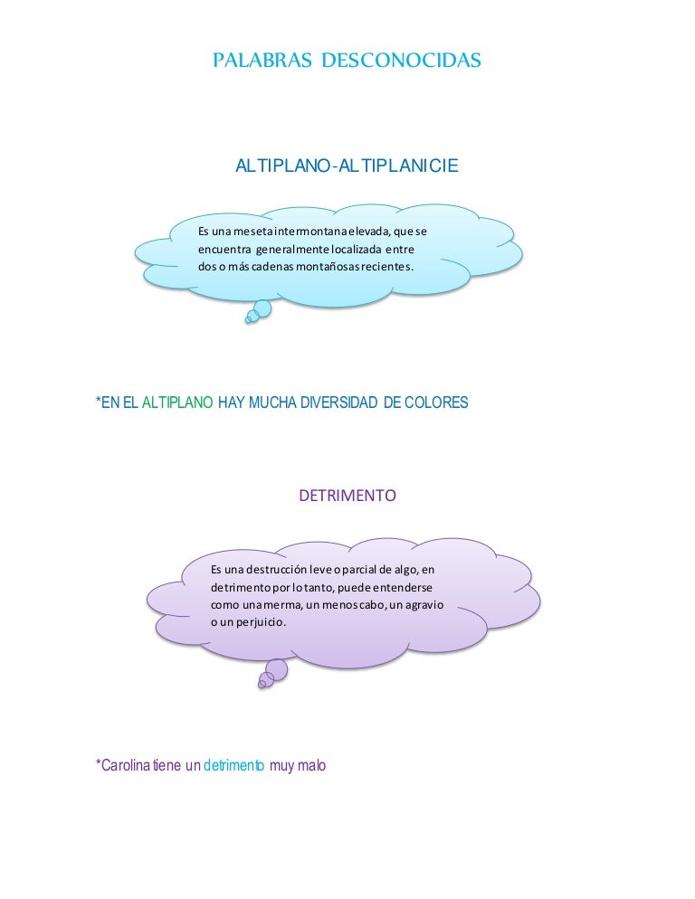 Palabras desconocidas